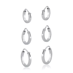 Brinco Trio Argola Fio Quadrado