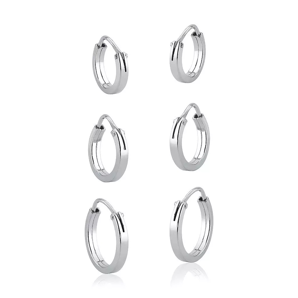 Brinco Trio Argola Fio Quadrado